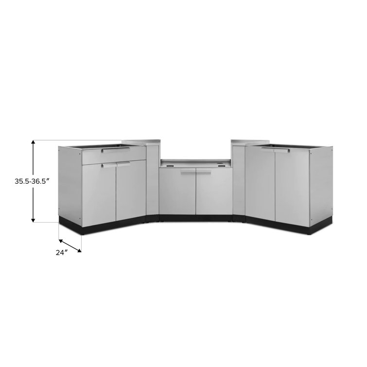 Stainless Steel 5-Piece Outdoor Kitchen Cabinet Set