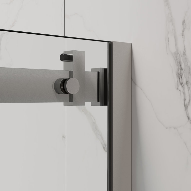 Chrome Frameless Sliding Shower Door with Clear Tempered Glass