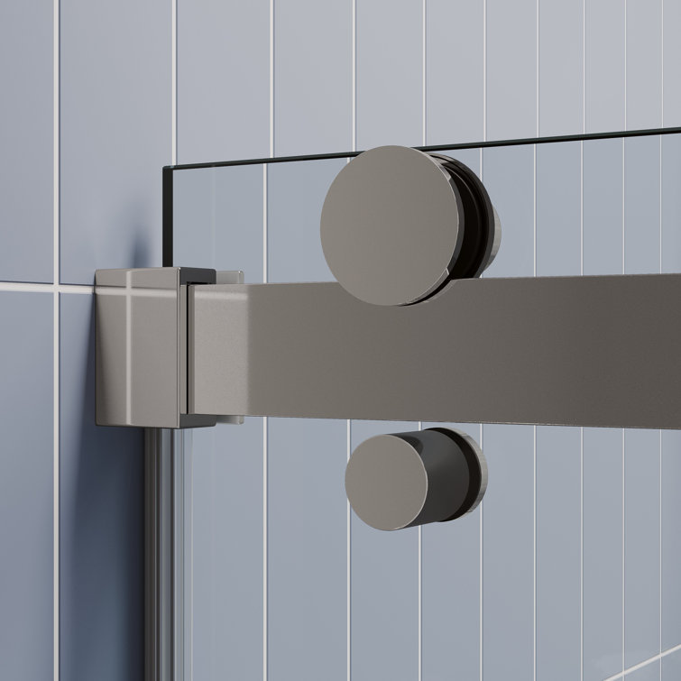 Chrome Frameless Sliding Shower Door with Clear Tempered Glass