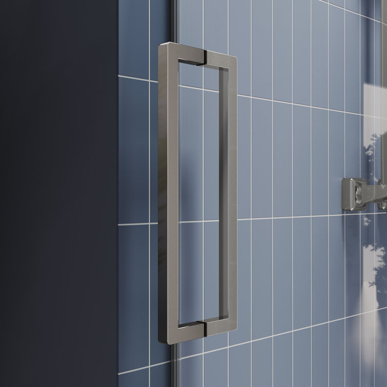 Chrome Frameless Sliding Shower Door with Clear Tempered Glass