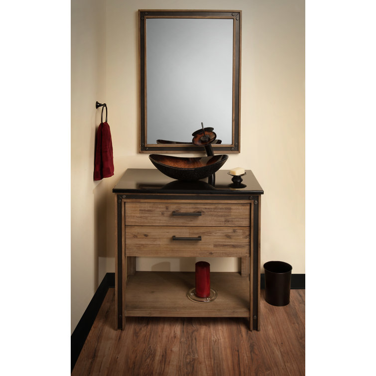 22'' Black and Copper Glass Oval Vessel Sink