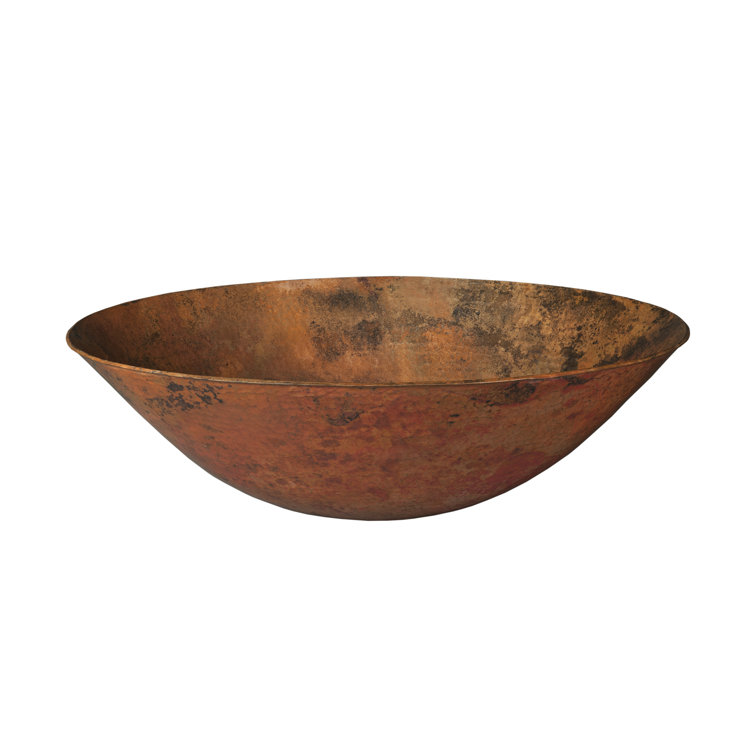 14'' Antique Copper Oval Above-Counter Bathroom Sink