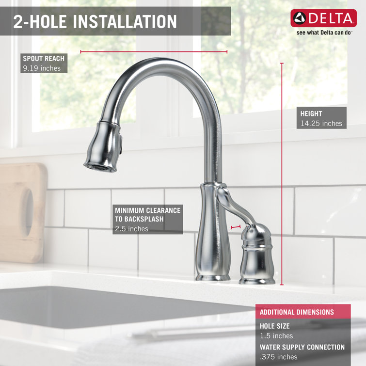 Chrome Pull-Down Kitchen Faucet with Spray and Deck Mount