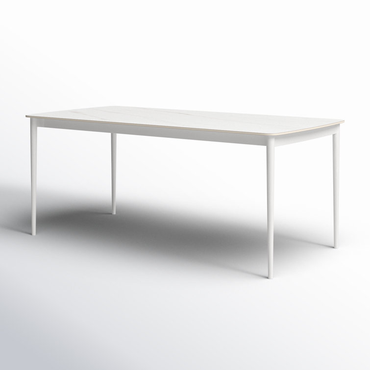 Mojito 71'' Gray Stone and Aluminum Outdoor Dining Table