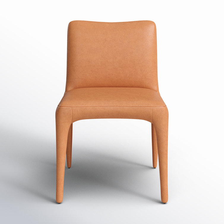 Heritage Camel Leather Upholstered Arm Chair with Wood Accents