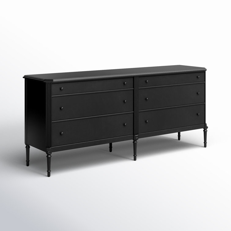 Lendon Black Iron 6-Drawer Dresser with Levelers
