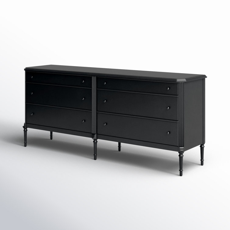 Lendon Black Iron 6-Drawer Dresser with Levelers