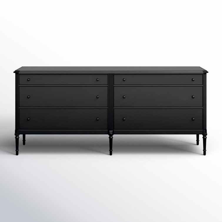 Lendon Black Iron 6-Drawer Dresser with Levelers