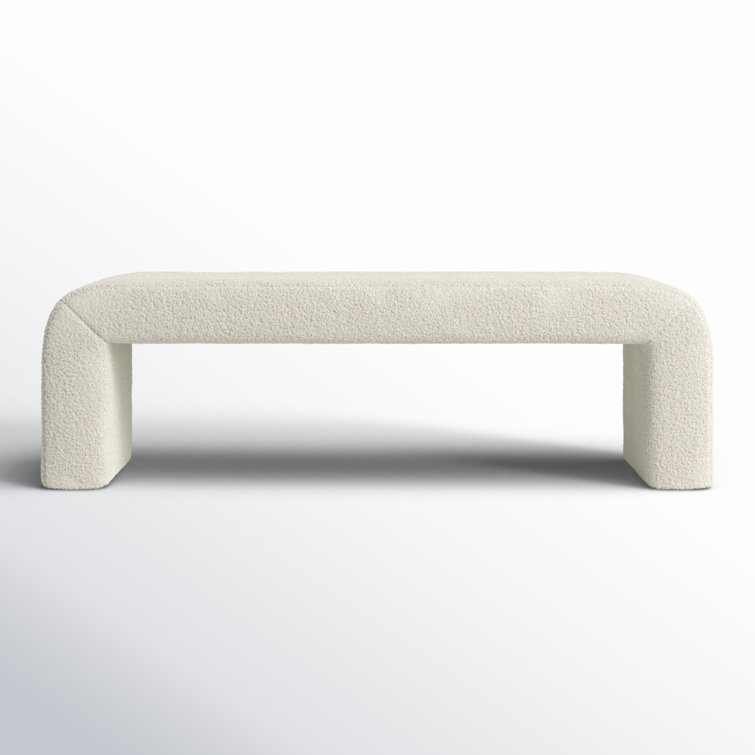 White Faux Fur Upholstered 3-Seater Bench