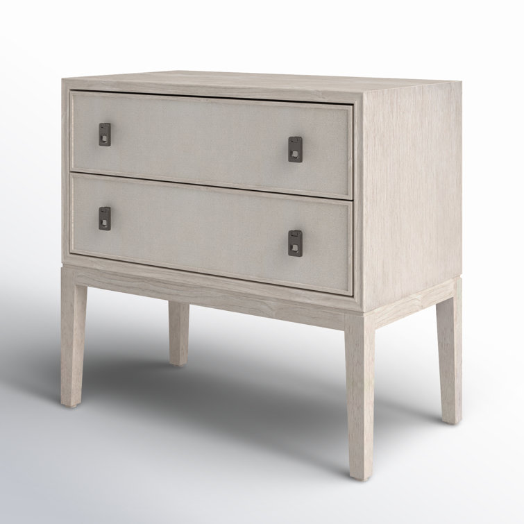 Presley Rolling Fog 2-Drawer Nightstand with USB Ports