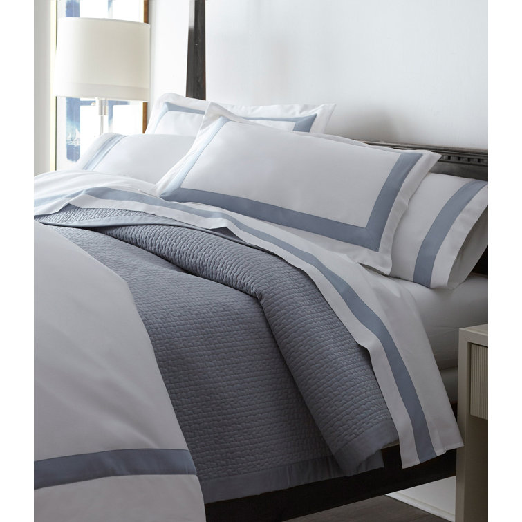 Hamilton Blue Quilted Polyester Coverlet, Twin Size