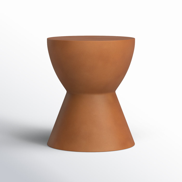 Gray Concrete Hourglass Outdoor Accent Stool