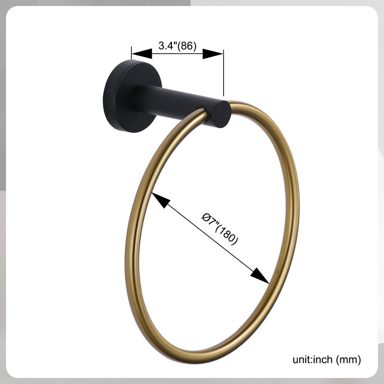 Matte Black and Gold 6-Piece Stainless Steel Bathroom Hardware Set