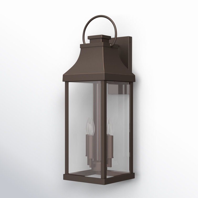 Bradford Oiled Bronze 4-Light Outdoor Wall Lantern with Clear Glass