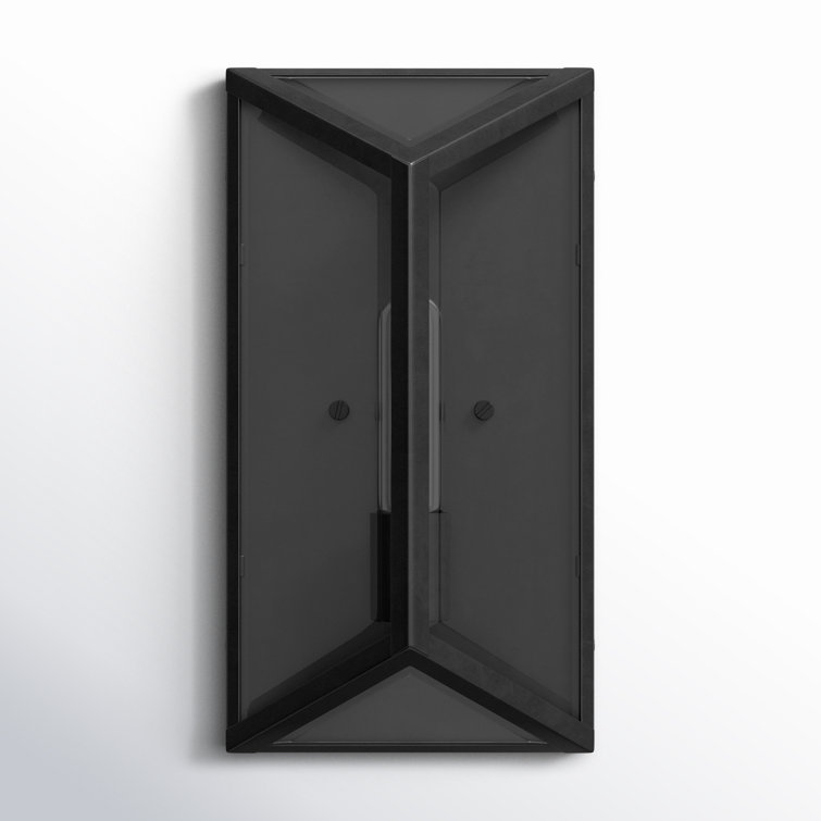 Matte Black Steel Outdoor Wall Lantern with Clear Glass