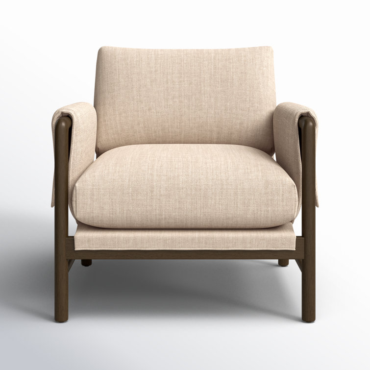 Beige Parawood Frame Stationary Armchair