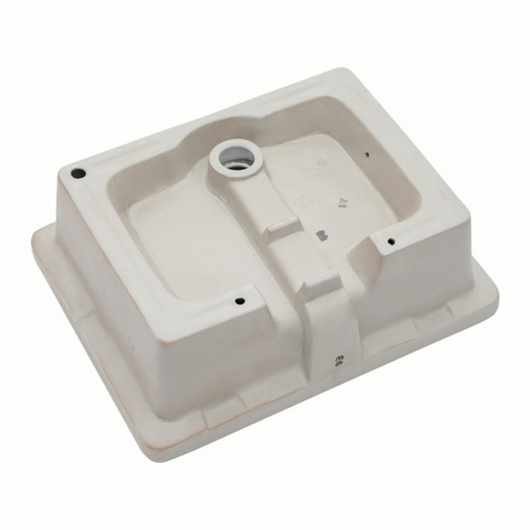 20 Inch White Ceramic Rectangular Undermount Bathroom Sink with Overflow