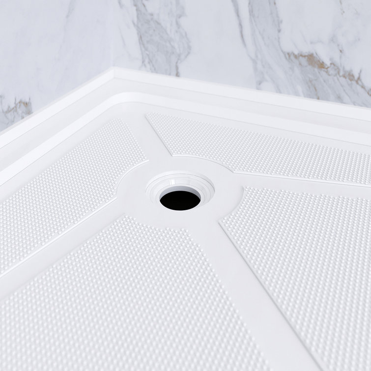 Elegant White Acrylic 36" Square Shower Pan with Drain