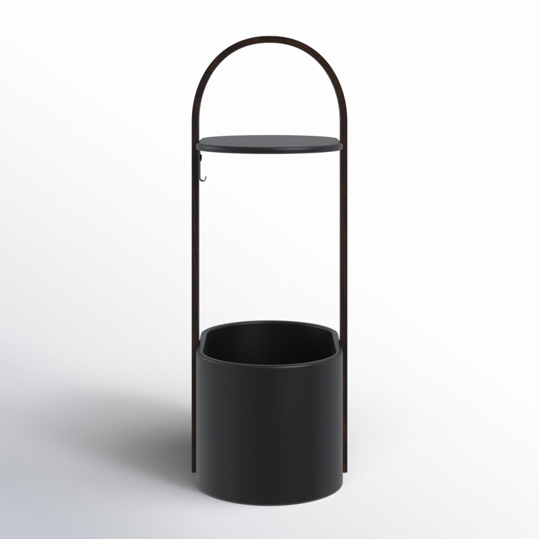 Bellwood Modern Round Wood & Metal Storage Side Table