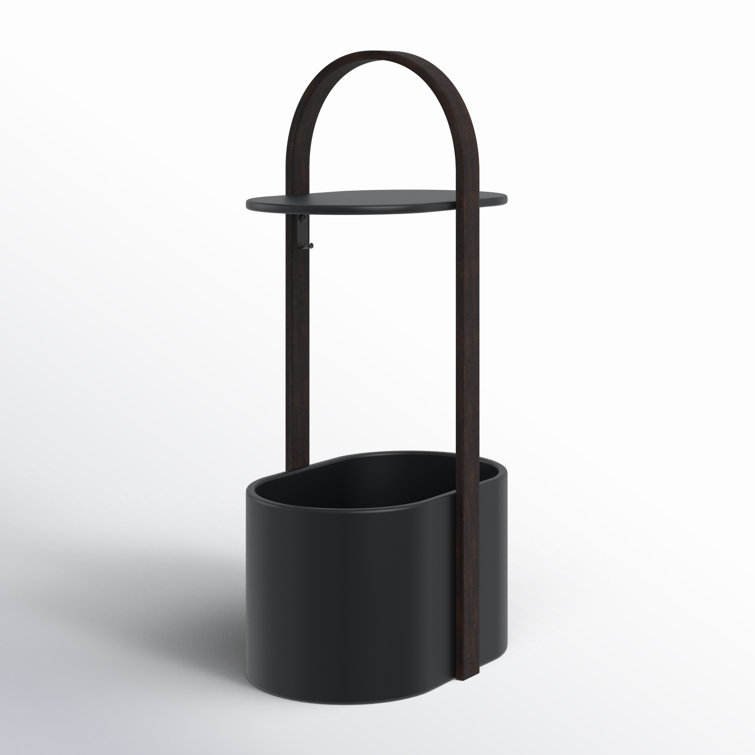 Bellwood Modern Round Wood & Metal Storage Side Table