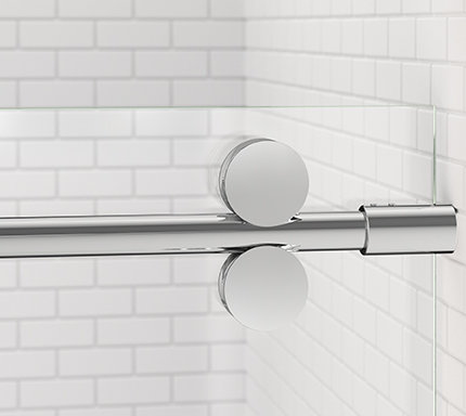 Vinesse Lux 59" x 76" Clear Glass Chrome Sliding Shower Door