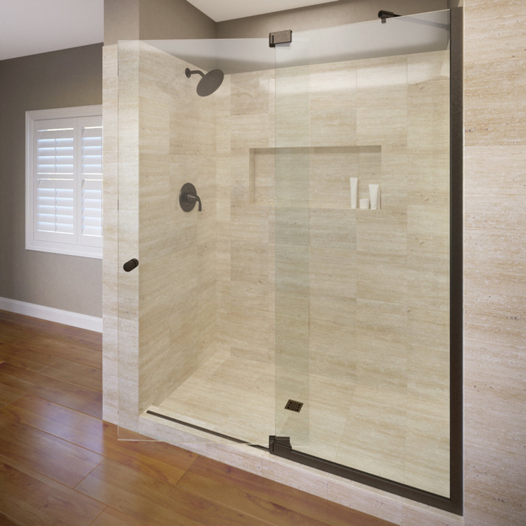Cantour 54" Oil Rubbed Bronze Frameless Pivot Shower Door