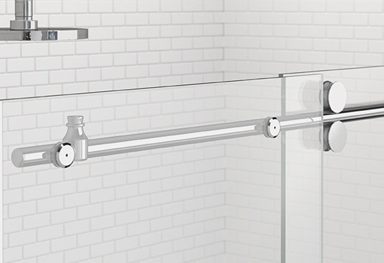Vinesse Lux 59" x 76" Clear Glass Chrome Sliding Shower Door