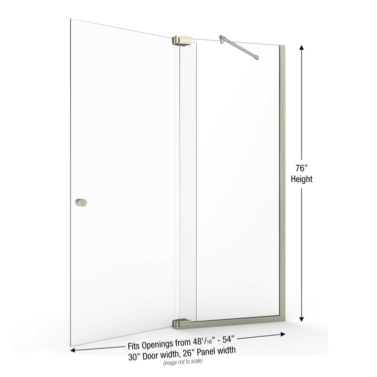 Cantour 54" Oil Rubbed Bronze Frameless Pivot Shower Door