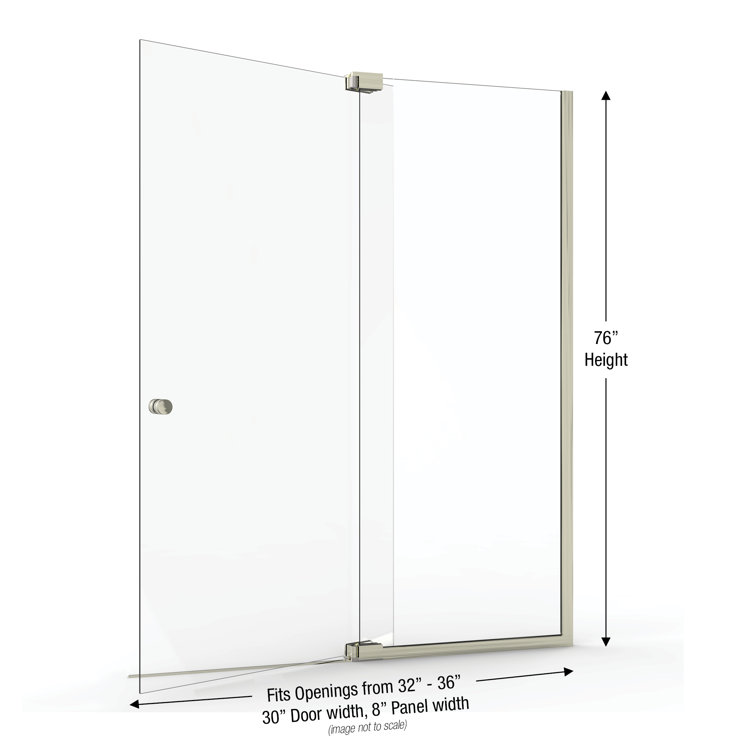 Cantour 76" Frameless Pivot Shower Door in Oil Rubbed Bronze