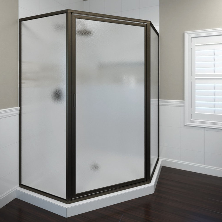 Deluxe Oil Rubbed Bronze Neo-Angle Framed Shower Enclosure