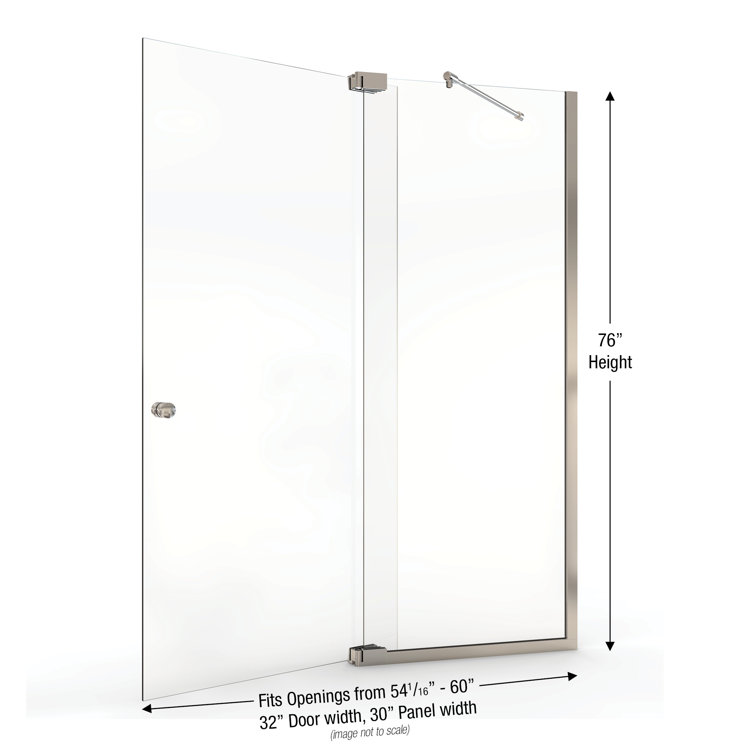 Cantour 76" Frameless Shower Door with Oil Rubbed Bronze Finish