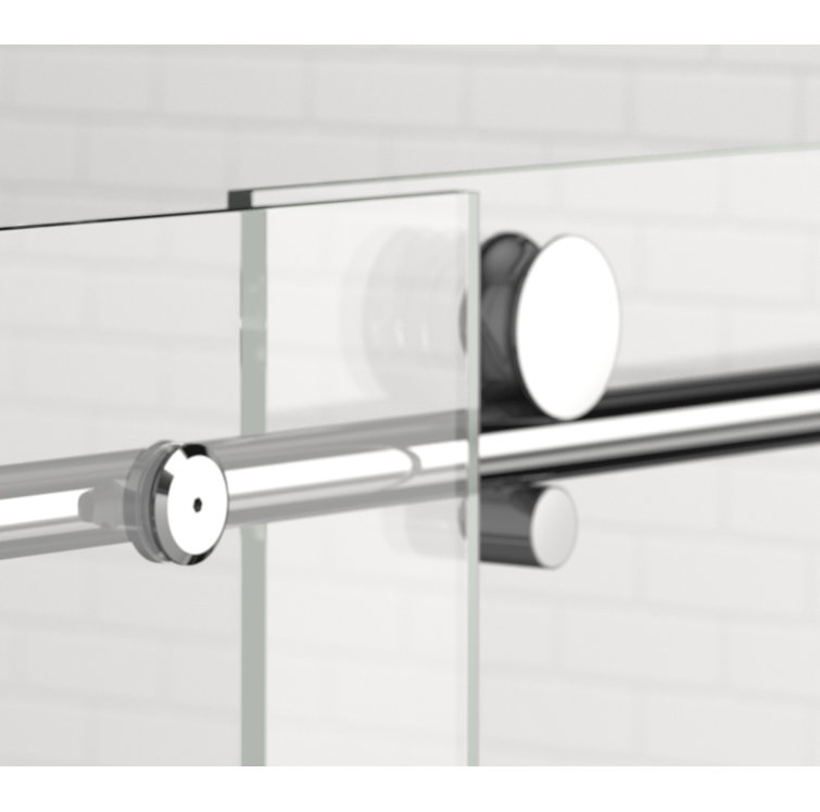 Vinesse 59" x 76" Frameless Chrome Sliding Shower Door
