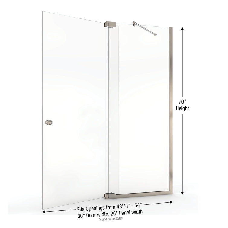 Cantour 54" Oil Rubbed Bronze Frameless Pivot Shower Door