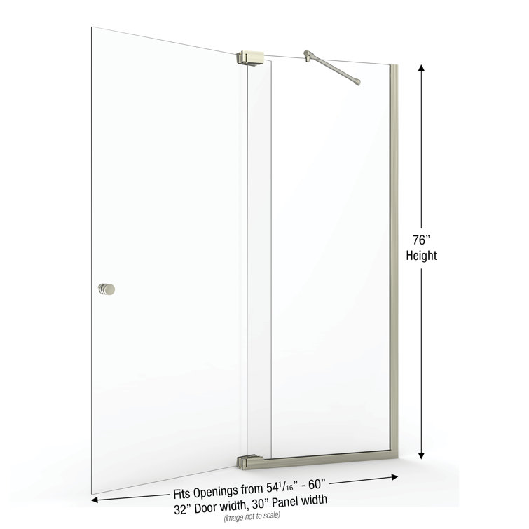 Cantour 54" Oil Rubbed Bronze Frameless Pivot Shower Door