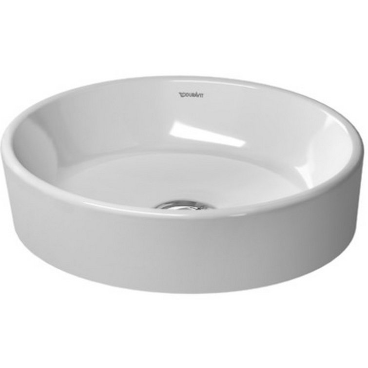 Modern White Ceramic Circular Above-Counter Bathroom Sink