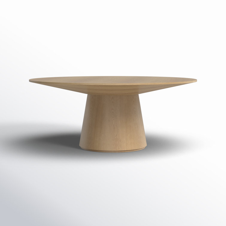 Oak Round Pedestal Base Coffee Table