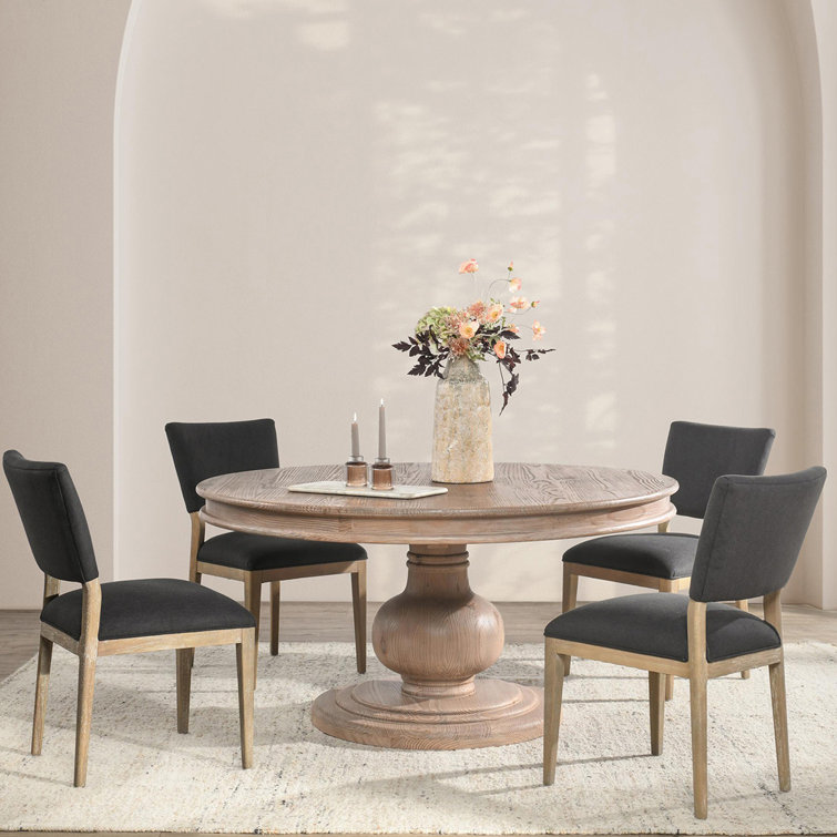 Rustic Taupe 60" Reclaimed Pine Round Dining Table