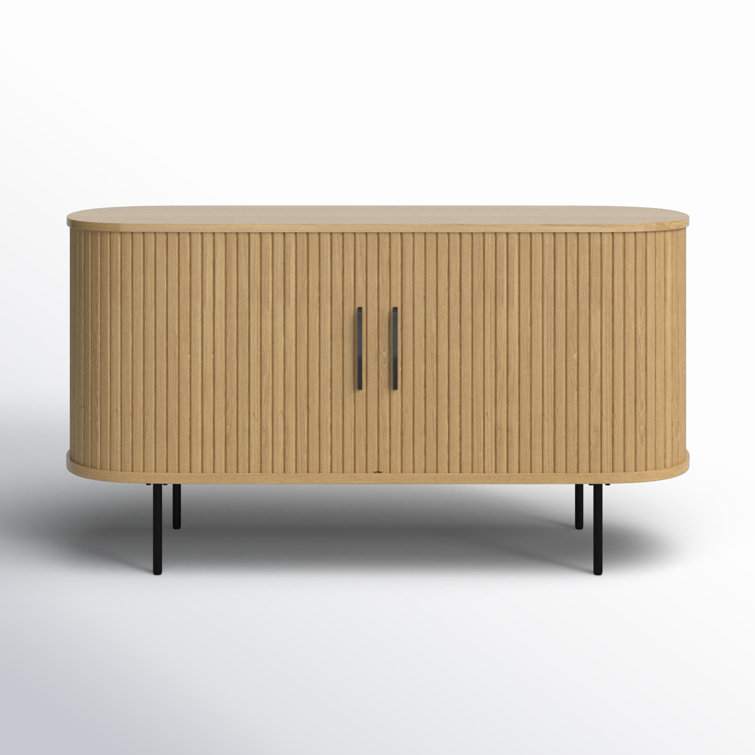 Iris 55'' Natural Oak Sideboard with Sliding Tambour Doors