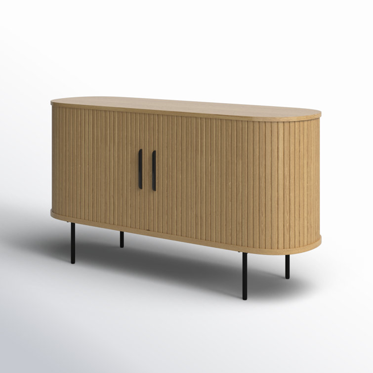 Iris 55'' Natural Oak Sideboard with Sliding Tambour Doors