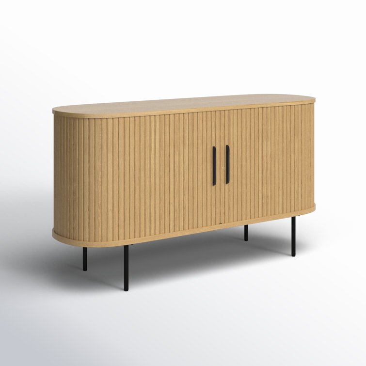 Iris 55'' Natural Oak Sideboard with Sliding Tambour Doors