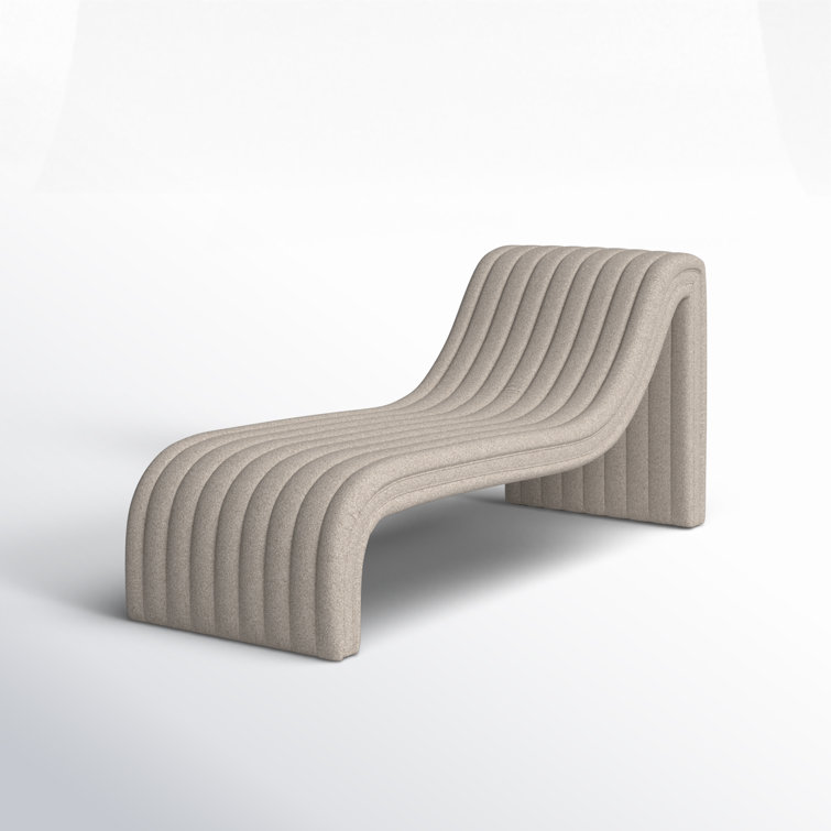 Orly Natural Modern Channelled Polyester Chaise Lounge