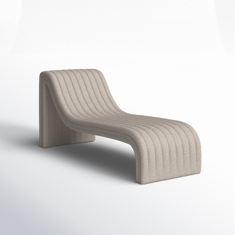 Orly Natural Velvet Upholstered Chaise Lounge with Metal Frame