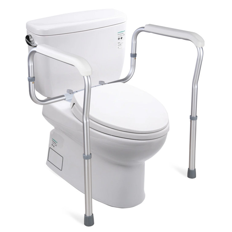 Adjustable Gray Aluminum Toilet Safety Frame with Handles