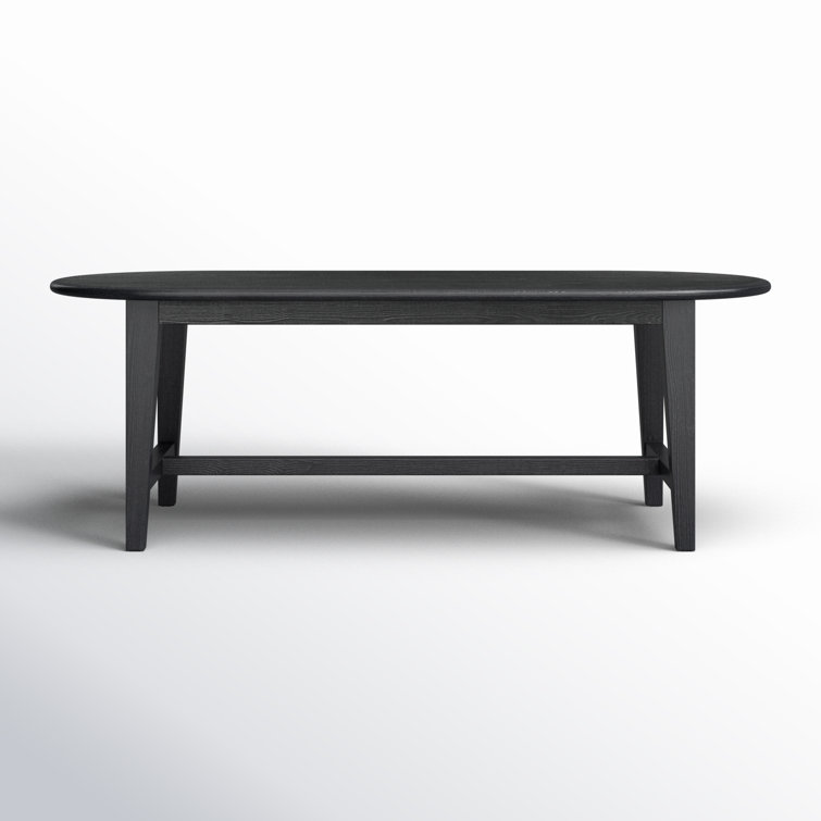 Black Solid Pine Oval Dining Table for Eight