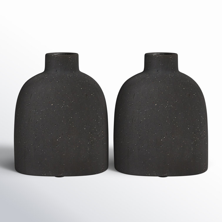 Handcrafted Black Ceramic Bud Table Vase