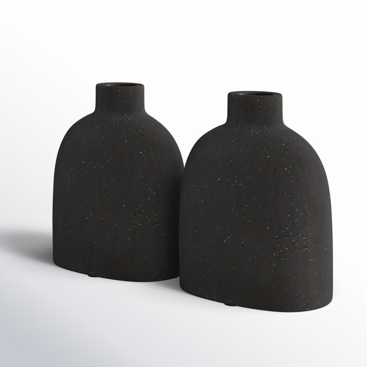 Handcrafted Black Ceramic Bud Table Vase