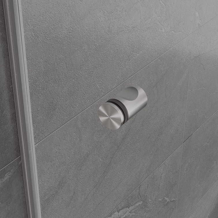 Contemporary Frameless Double Sliding Shower Door with Clear Tempered Glass