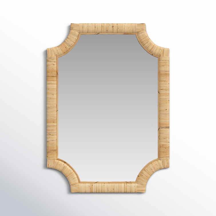Lina Natural Rattan Rectangular Wall Vanity Mirror