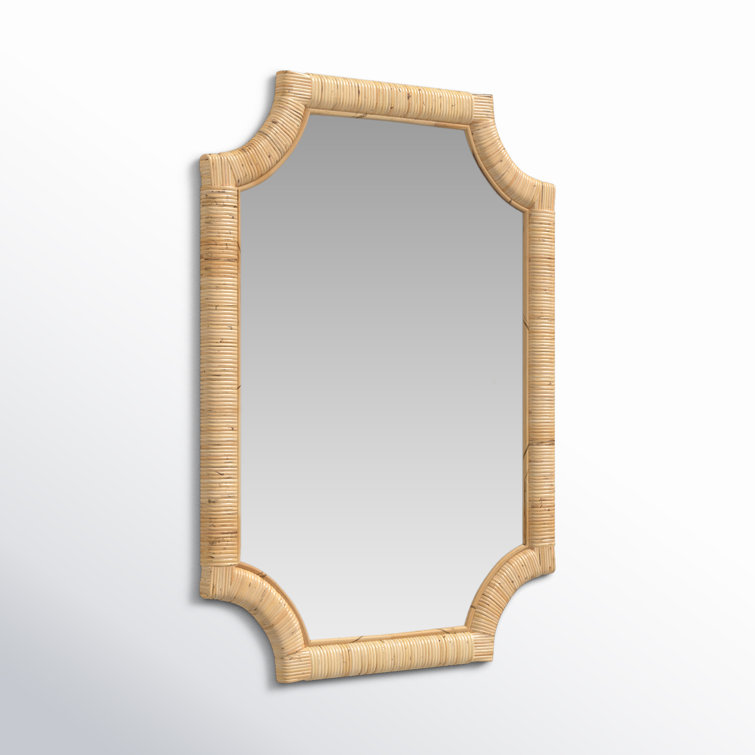 Lina Natural Rattan Rectangular Wall Vanity Mirror