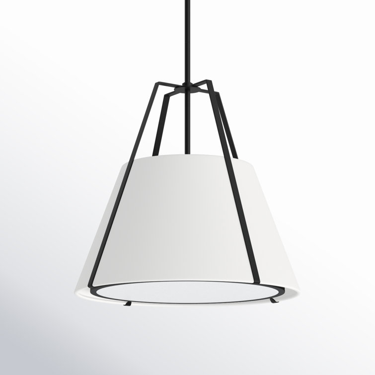 Black and White Adjustable Drum Pendant Light